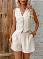 Sets Fashion Linen Sleeveless