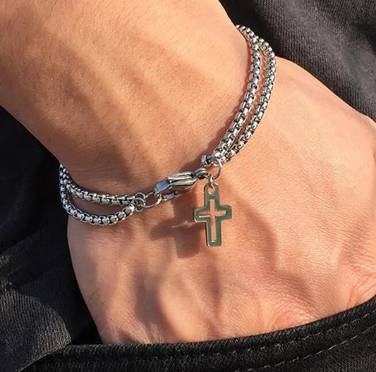 Men Fashion Double Chain