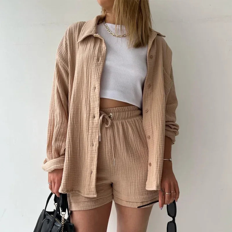 Shorts Loose Button High Street Solid