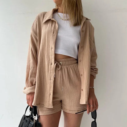 Shorts Loose Button High Street Solid