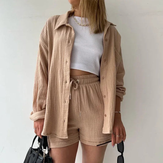 Shorts Loose Button High Street Solid