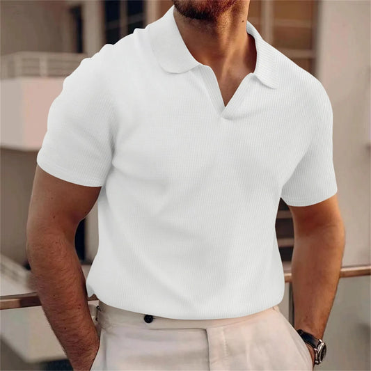 Casual V Neck Textured