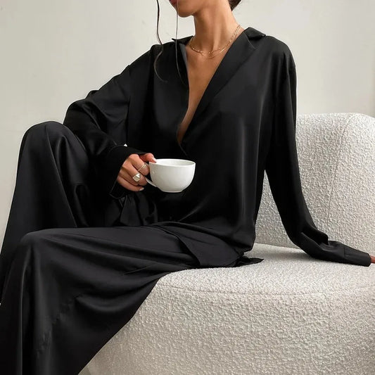 Satin Silk Sleepwear Low Cut