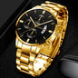 Men Strap Wristwatch Gold